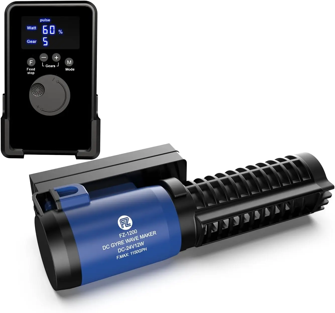 Powerhead Wave Maker - Aquarium-Wellengenerator, 24V DC Gyre-Wellengenerator mit LCD-Display-Controller,