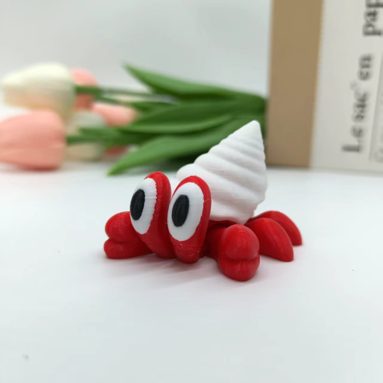Marine Aquarium Hermit Crab - 3D-gedruckte Einsiedlerkrebs-Statue, dekorative Einsiedlerkrebs-Aquariumornament, bewegliches Kunststoff-Sammelmodell,