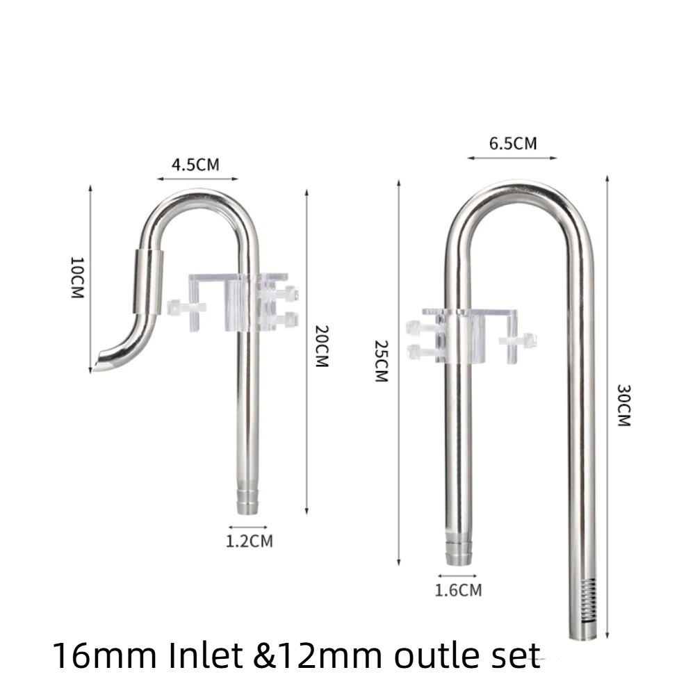 Marine Aquarium Uv Filter - Rostfreies Ein- und Auslaufrohr 12/16mm 360